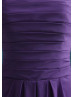 Strapless Purple Chiffon High Low Evening Dress